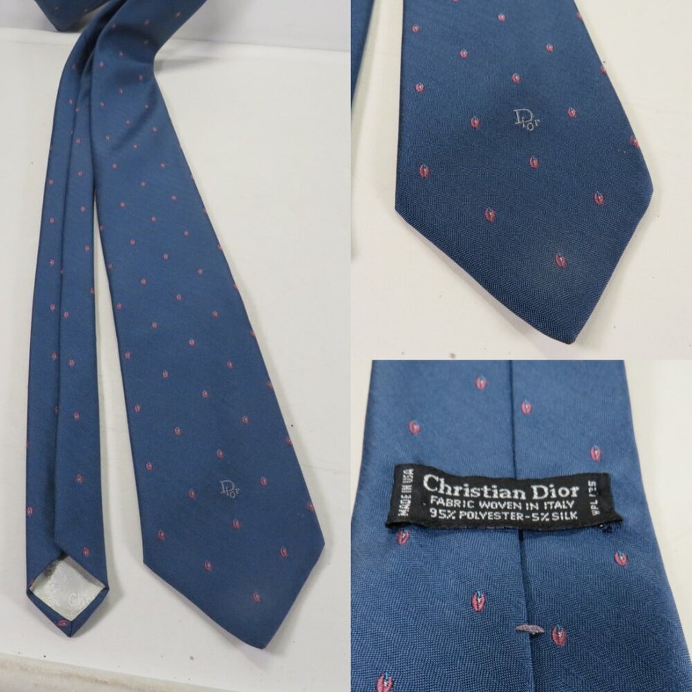 Christian Dior Vintage Warm Blue Men’s Neck Tie Necktie USA
